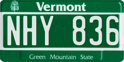 VT license plate NHY836