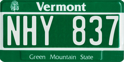 VT license plate NHY837