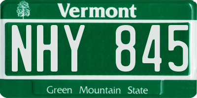 VT license plate NHY845