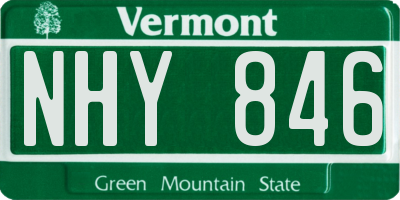 VT license plate NHY846