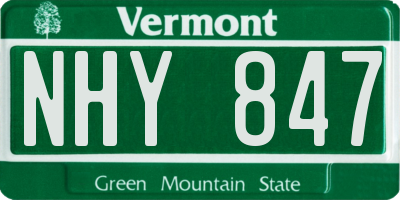 VT license plate NHY847