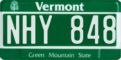 VT license plate NHY848