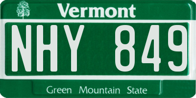 VT license plate NHY849