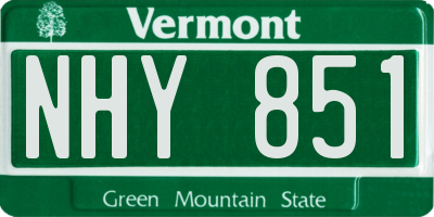 VT license plate NHY851