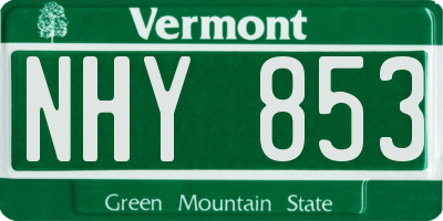 VT license plate NHY853