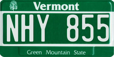 VT license plate NHY855