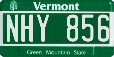 VT license plate NHY856