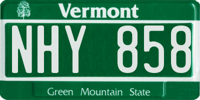 VT license plate NHY858