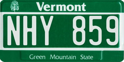VT license plate NHY859