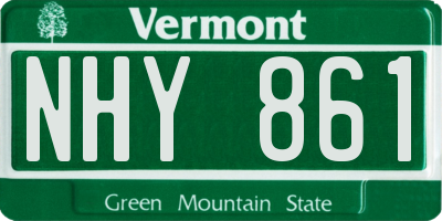 VT license plate NHY861