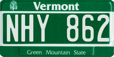 VT license plate NHY862