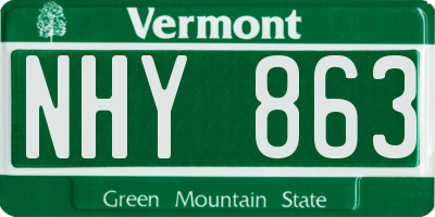 VT license plate NHY863