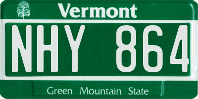 VT license plate NHY864