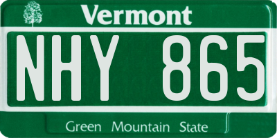 VT license plate NHY865