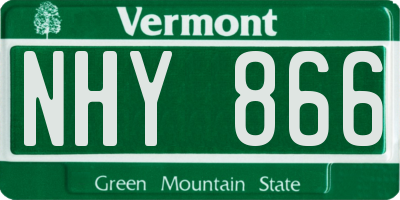 VT license plate NHY866
