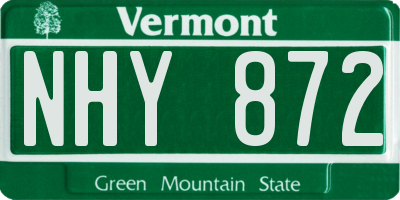 VT license plate NHY872