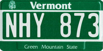 VT license plate NHY873