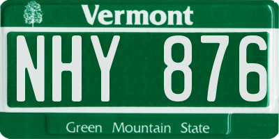 VT license plate NHY876