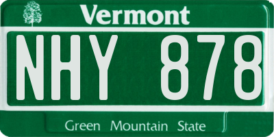 VT license plate NHY878