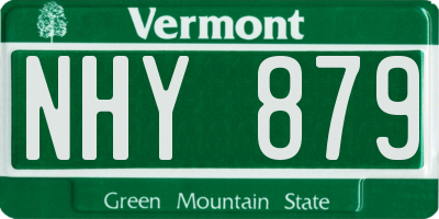 VT license plate NHY879