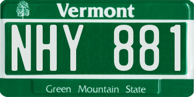 VT license plate NHY881