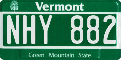 VT license plate NHY882