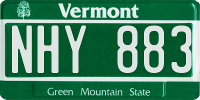 VT license plate NHY883