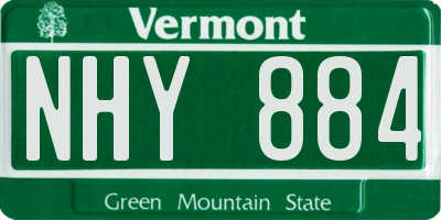 VT license plate NHY884