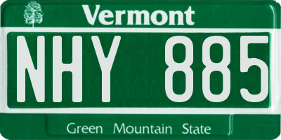 VT license plate NHY885