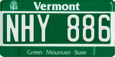 VT license plate NHY886