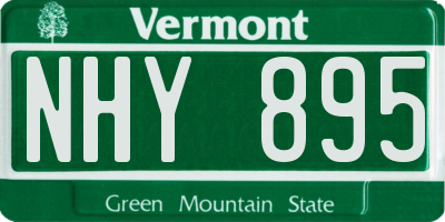 VT license plate NHY895