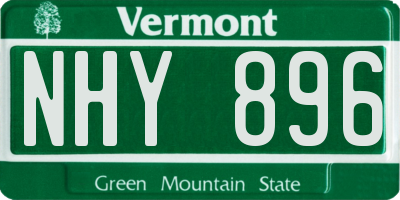 VT license plate NHY896