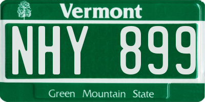 VT license plate NHY899
