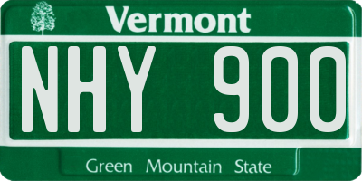 VT license plate NHY900