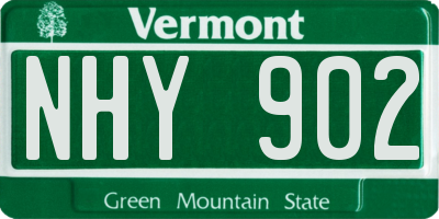 VT license plate NHY902
