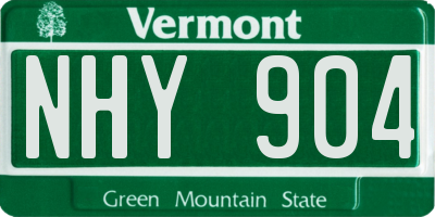 VT license plate NHY904