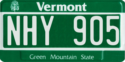 VT license plate NHY905