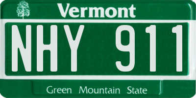VT license plate NHY911