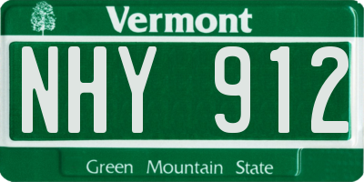 VT license plate NHY912