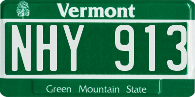 VT license plate NHY913