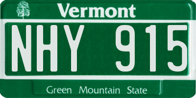 VT license plate NHY915