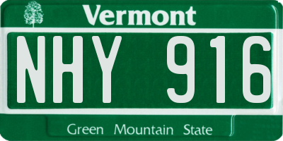 VT license plate NHY916