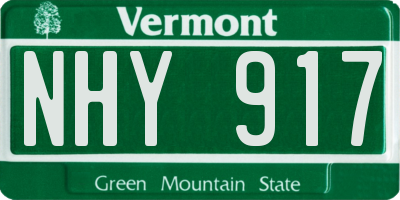 VT license plate NHY917