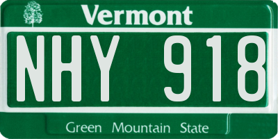 VT license plate NHY918