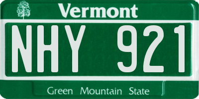 VT license plate NHY921