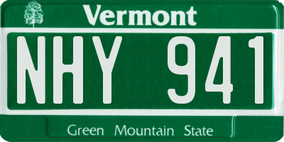 VT license plate NHY941