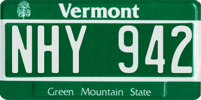 VT license plate NHY942