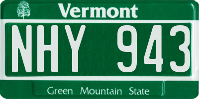 VT license plate NHY943