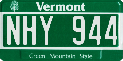 VT license plate NHY944