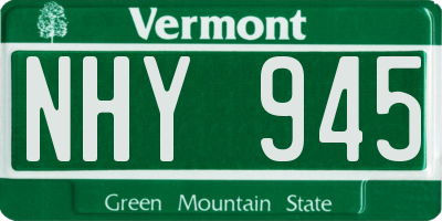VT license plate NHY945